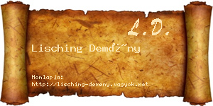 Lisching Demény névjegykártya